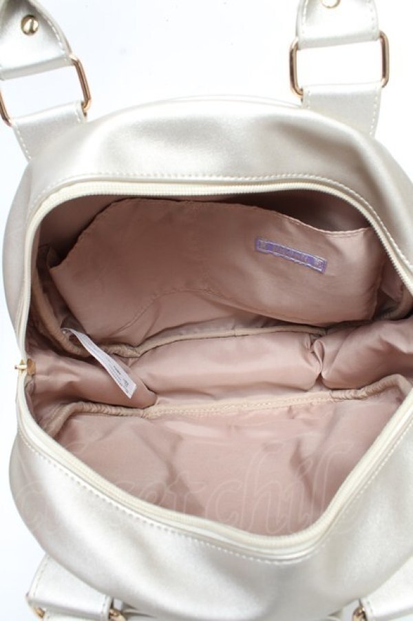 画像3: axes femme kawaii / ツインリボンラウンドハンドバッグ  シルバー Y-25-11-06-008-AX-BG-SZ-ZY (3)