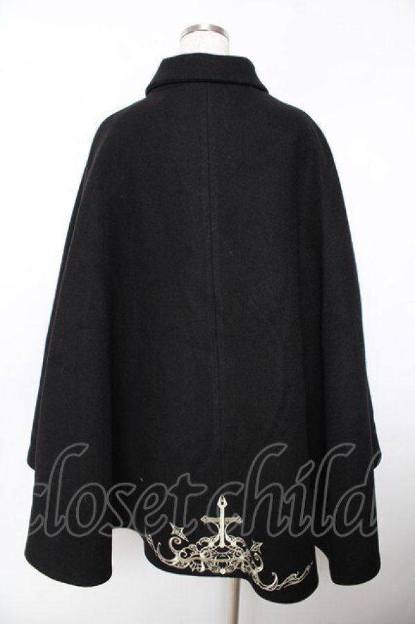 画像2: Princess Chronicles / 皇子系刺繍入りマント L 黒 Y-25-11-06-070-PU-CO-SZ-ZY (2)