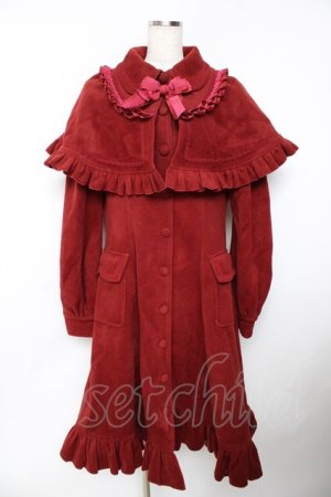 画像: Hoshibako Works / アイシング・フリル　ケープ付きプリンセスラインコート  ワイン Y-25-11-06-071-LO-CO-SZ-ZY