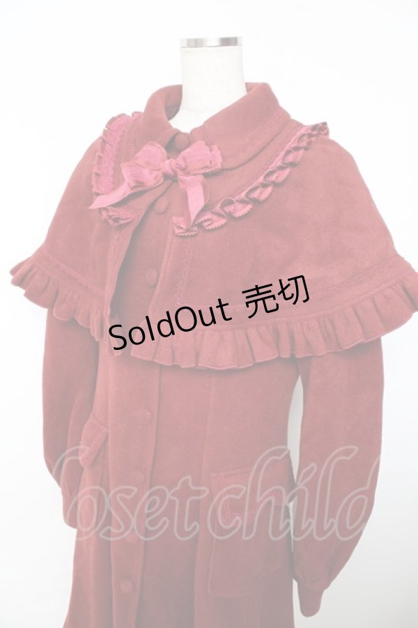 画像3: Hoshibako Works / アイシング・フリル　ケープ付きプリンセスラインコート  ワイン Y-25-11-06-071-LO-CO-SZ-ZY (3)