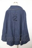 画像2: metamorphose / アシメトリーレースアップマント プラスイサイズ ネイビー Y-25-11-06-072-ME-JA-SZ-ZY (2)