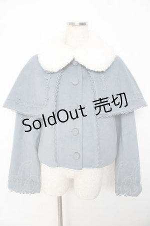 画像: axes femme kawaii / ケープ付ショートコート M サックス Y-25-11-06-078-AX-CO-SZ-ZY