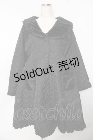 画像: axes femme kawaii / ハートキルティングコート M 黒 Y-25-11-06-082-AX-CO-SZ-ZY