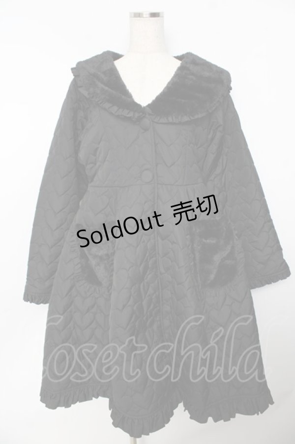 画像1: axes femme kawaii / ハートキルティングコート M 黒 Y-25-11-06-082-AX-CO-SZ-ZY (1)