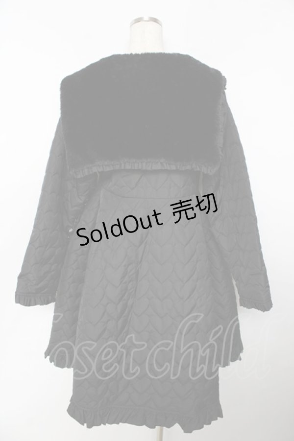 画像2: axes femme kawaii / ハートキルティングコート M 黒 Y-25-11-06-082-AX-CO-SZ-ZY (2)