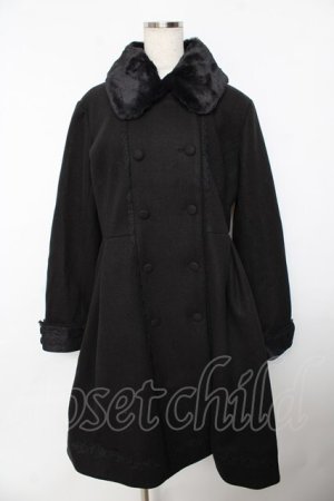 画像: axes femme / Red Label W釦レースバッスルコート L 黒 Y-25-11-06-083-AX-CO-SZ-ZY