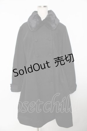 画像: axes femme / Red Label W釦レースバッスルコート L 黒 Y-25-11-06-083-AX-CO-SZ-ZY