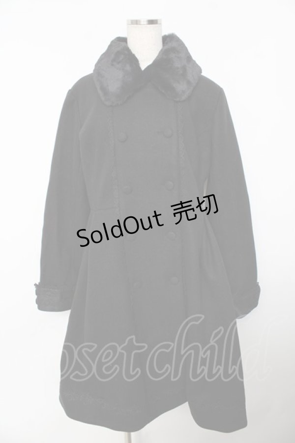 画像1: axes femme / Red Label W釦レースバッスルコート L 黒 Y-25-11-06-083-AX-CO-SZ-ZY (1)