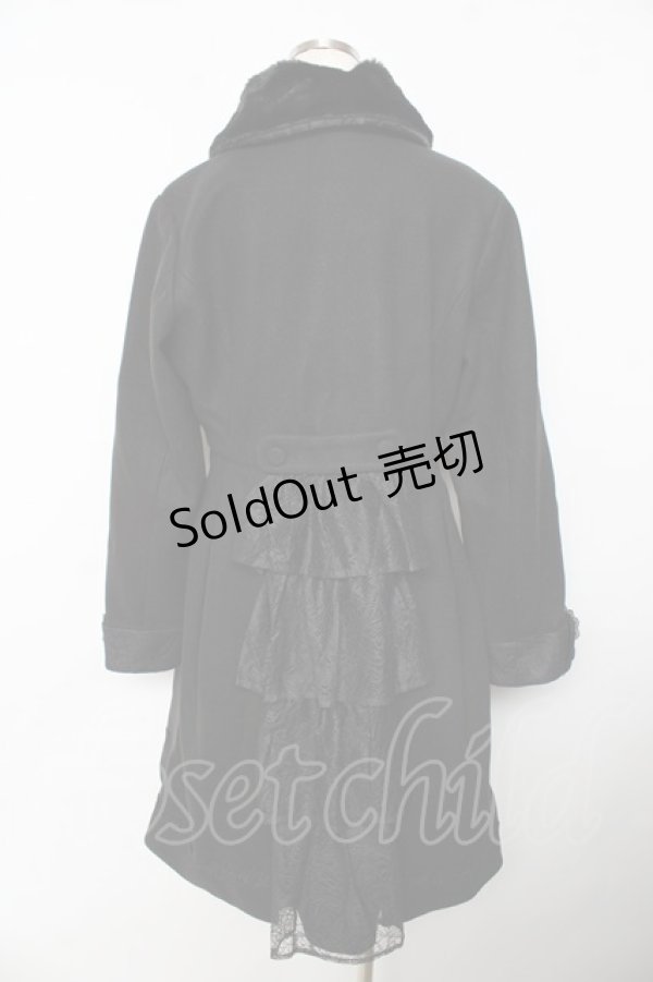 画像2: axes femme / Red Label W釦レースバッスルコート L 黒 Y-25-11-06-083-AX-CO-SZ-ZY (2)