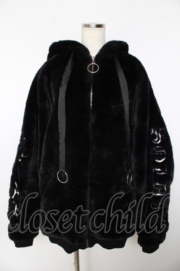 画像1: Amilige / ウイング刺繍ファーZIPコート F ブラック Y-25-11-06-089-PU-CO-SZ-ZS (1)