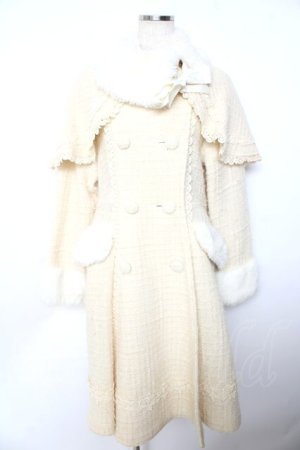 画像: BABY,THE STARS SHINE BRIGHT / ツイードケープ付きコート  アイボリー Y-25-11-06-094-BA-CO-SZ-ZY