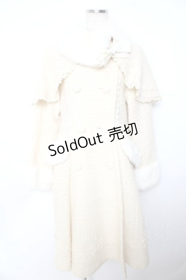 画像1: BABY,THE STARS SHINE BRIGHT / ツイードケープ付きコート  アイボリー Y-25-11-06-094-BA-CO-SZ-ZY (1)