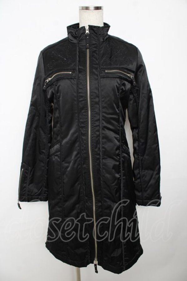 画像1: Ozz Croce / 刺繍入り中綿コート  黒 Y-25-11-06-101-OO-CO-SZ-ZY (1)