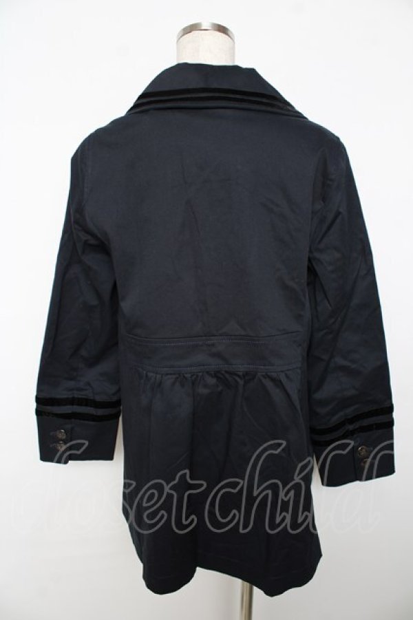 画像2: Jane Marple / ノスタルジアギャバのマリンコート  ネイビー Y-25-11-06-102-JM-CO-SZ-ZY (2)