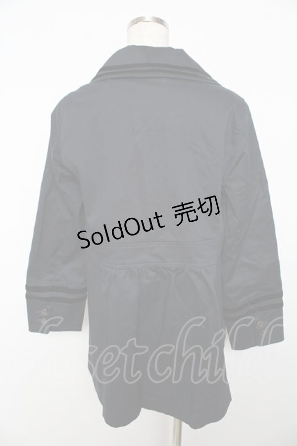 画像2: Jane Marple / ノスタルジアギャバのマリンコート  ネイビー Y-25-11-06-102-JM-CO-SZ-ZY (2)