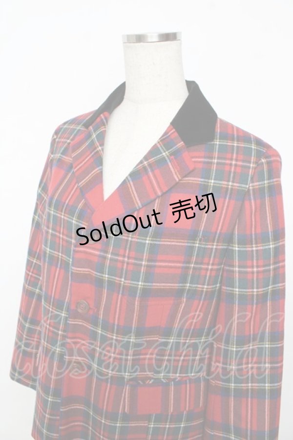 画像3: Jane Marple Dans Le Salon / ウールタータンのカーナビージャケット M レッド Y-25-11-06-103-JM-JA-SZ-ZY (3)