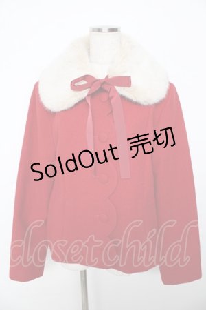 画像: Melody BasKet / ファーティペットスカラップショートコート  赤 Y-25-11-06-108-LO-CO-AS-ZY