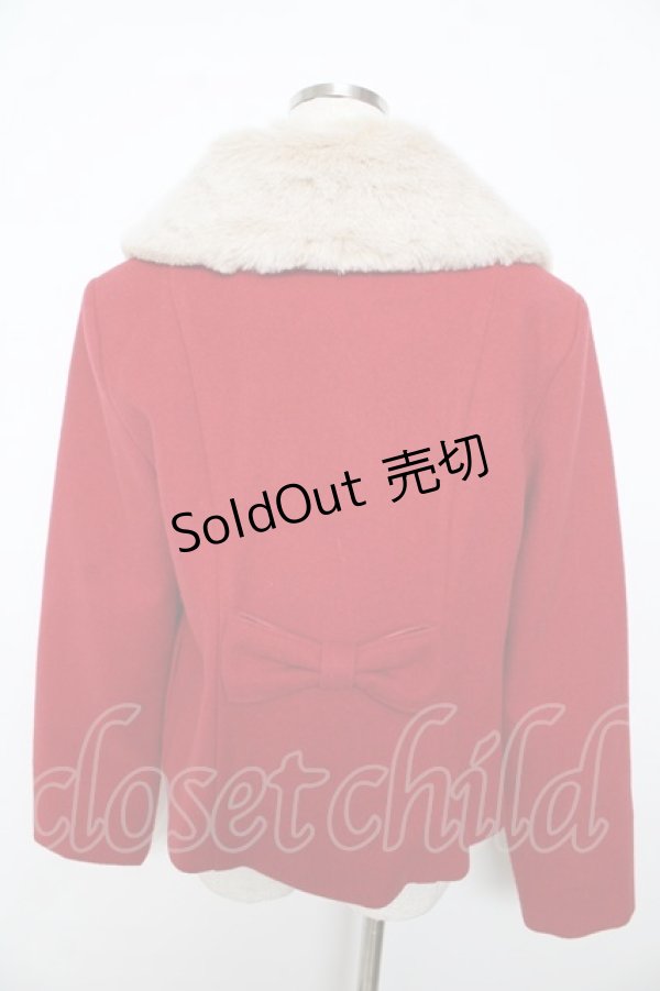 画像2: Melody BasKet / ファーティペットスカラップショートコート  赤 Y-25-11-06-108-LO-CO-AS-ZY (2)