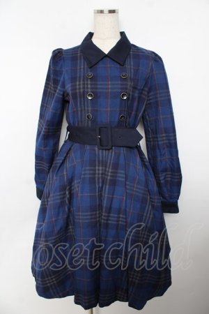 画像: Sheglit / "Brigitta"チェックワンピース M ブルー Y-25-11-06-119-EL-OP-SZ-ZY