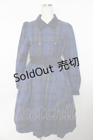 画像: Sheglit / "Brigitta"チェックワンピース M ブルー Y-25-11-06-119-EL-OP-SZ-ZY