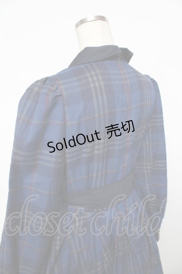 画像4: Sheglit / "Brigitta"チェックワンピース M ブルー Y-25-11-06-119-EL-OP-SZ-ZY (4)