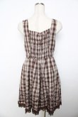 画像2: axes femme / チェック柄ベスト風ワンピース M 茶 Y-25-11-06-121-AX-OP-SZ-ZY (2)
