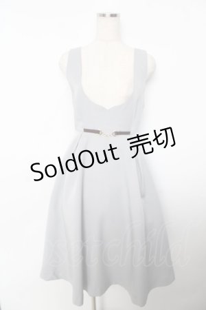 画像: F i.n.t / チェーンビット使いディープVネックジャンパースカート  グレー Y-25-11-06-123-CA-OP-SZ-ZY