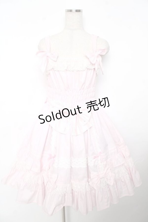 画像1: Angelic Pretty / リボンシャーリングジャンパースカート  ピンク Y-25-11-06-127-AP-OP-AS-ZY (1)