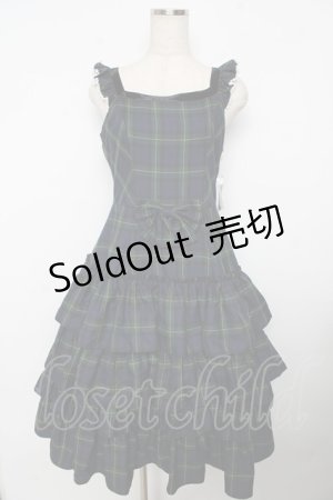 画像: Victorian maiden / ヴィクトリアンタータンフリルジャンパースカート  グリーン Y-25-11-06-128-CL-OP-SZ-ZT621