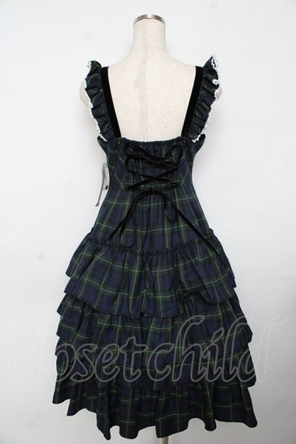画像2: Victorian maiden / ヴィクトリアンタータンフリルジャンパースカート  グリーン Y-25-11-06-128-CL-OP-SZ-ZY (2)