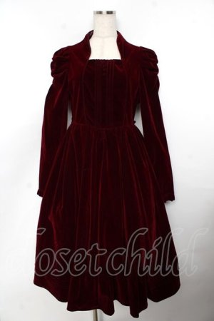 画像: axes femme kawaii / クラシカルベロアワンピース M ワイン Y-25-11-06-129-AX-OP-SZ-ZY