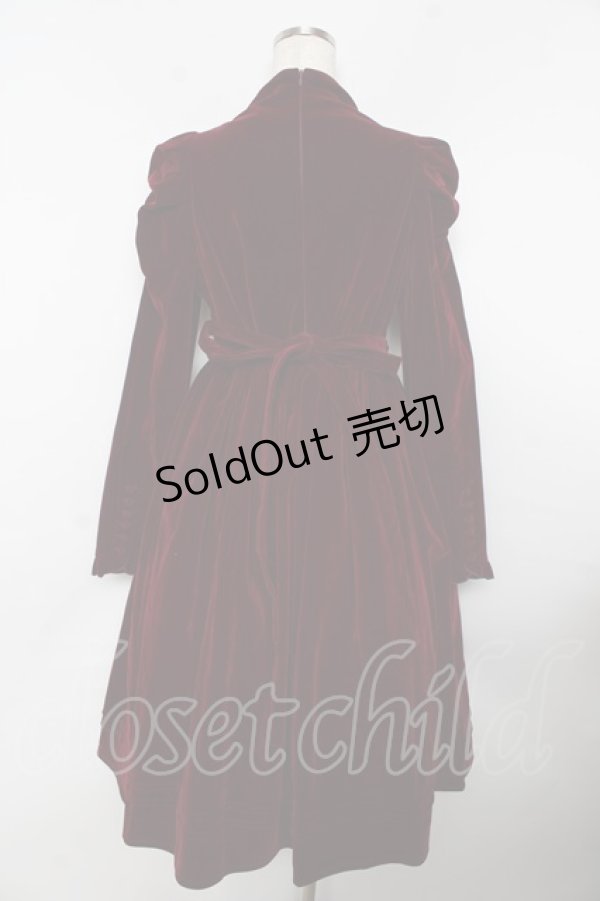 画像2: axes femme kawaii / クラシカルベロアワンピース M ワイン Y-25-11-06-129-AX-OP-SZ-ZY (2)