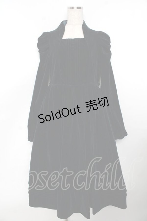 画像1: axes femme kawaii / クラシカルベロアワンピース M グリーン Y-25-11-06-130-AX-OP-SZ-ZY (1)