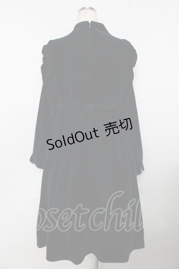 画像2: axes femme kawaii / クラシカルベロアワンピース M グリーン Y-25-11-06-130-AX-OP-SZ-ZY (2)