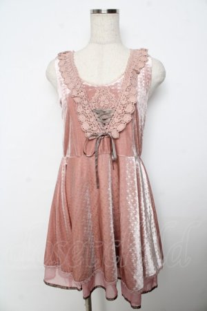 画像: axes femme /ベロア調ワンピース M ピンク Y-25-11-06-132-AX-OP-SZ-ZY