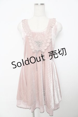 画像: axes femme /ベロア調ワンピース M ピンク Y-25-11-06-132-AX-OP-SZ-ZY