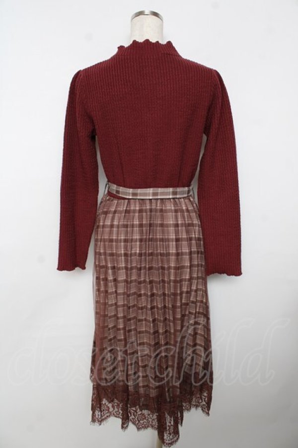 画像2: axes femme / ドッキングワンピース M 茶 Y-25-11-06-133-AX-OP-SZ-ZY (2)