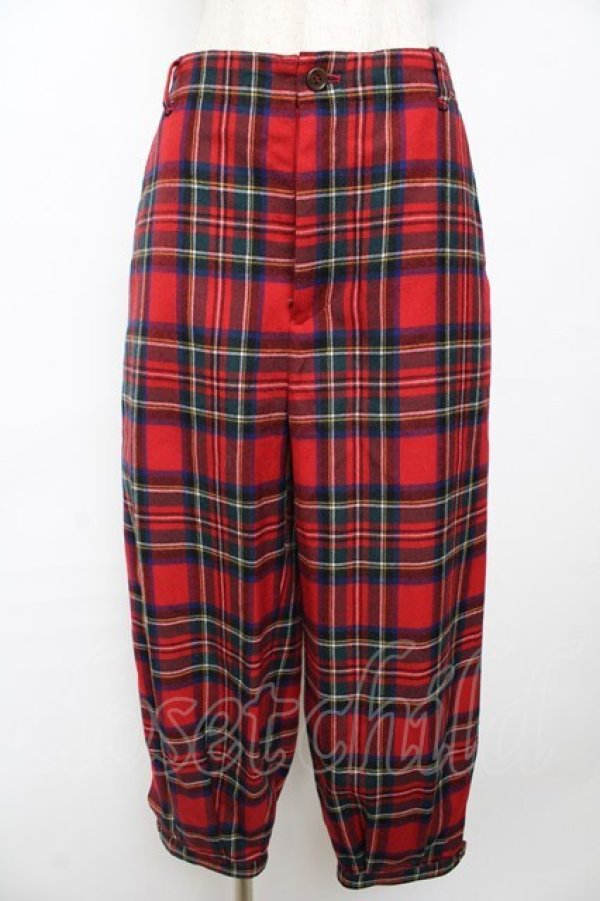 画像1: Jane Marple / ウールタータン ニッカーズパンツ M レッド Y-25-11-06-136-JM-PA-SZ-ZY (1)