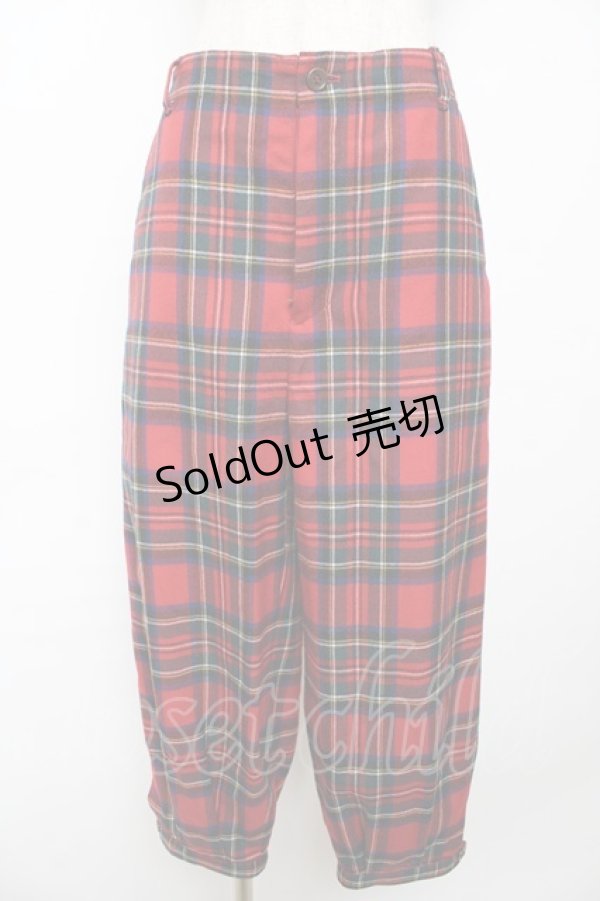 画像1: Jane Marple / ウールタータン ニッカーズパンツ M レッド Y-25-11-06-136-JM-PA-SZ-ZY (1)