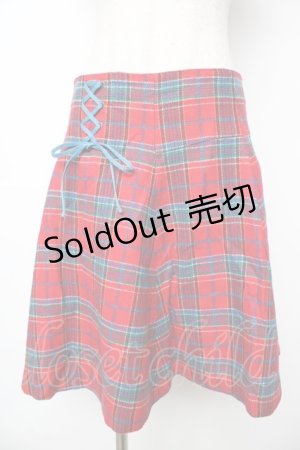 画像: Candy Stripper / チェックフレアスカート  赤 Y-25-11-06-137-PU-SK-SZ-ZT185