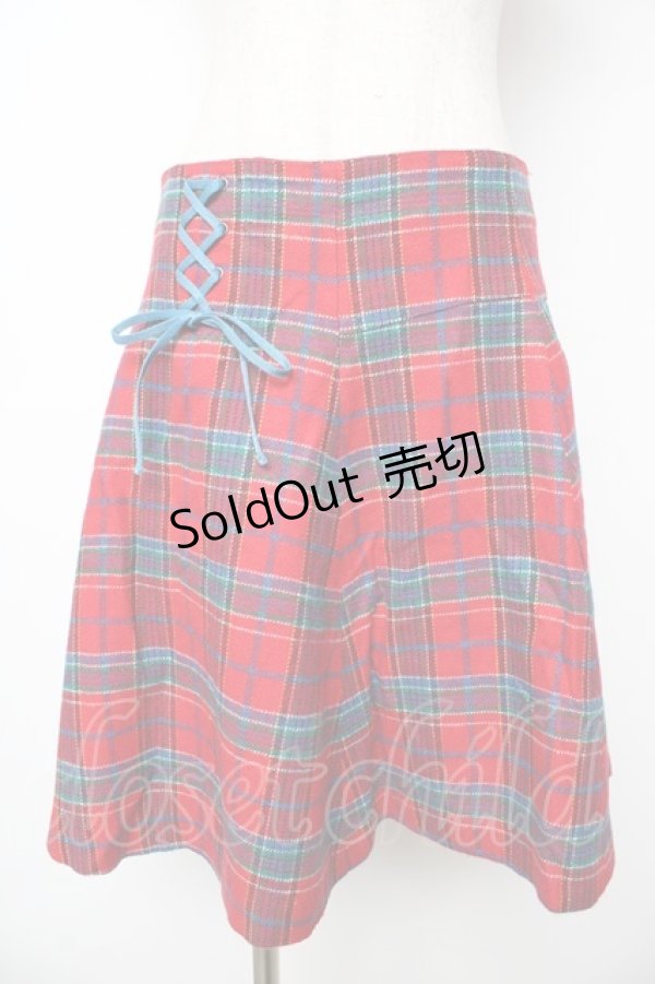 画像1: Candy Stripper / チェックフレアスカート  赤 Y-25-11-06-137-PU-SK-SZ-ZT185 (1)