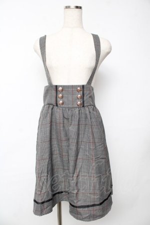 画像: Amavel /グレンチェックサス付きスカート  グレー Y-25-11-06-140-CA-SK-AS-ZY