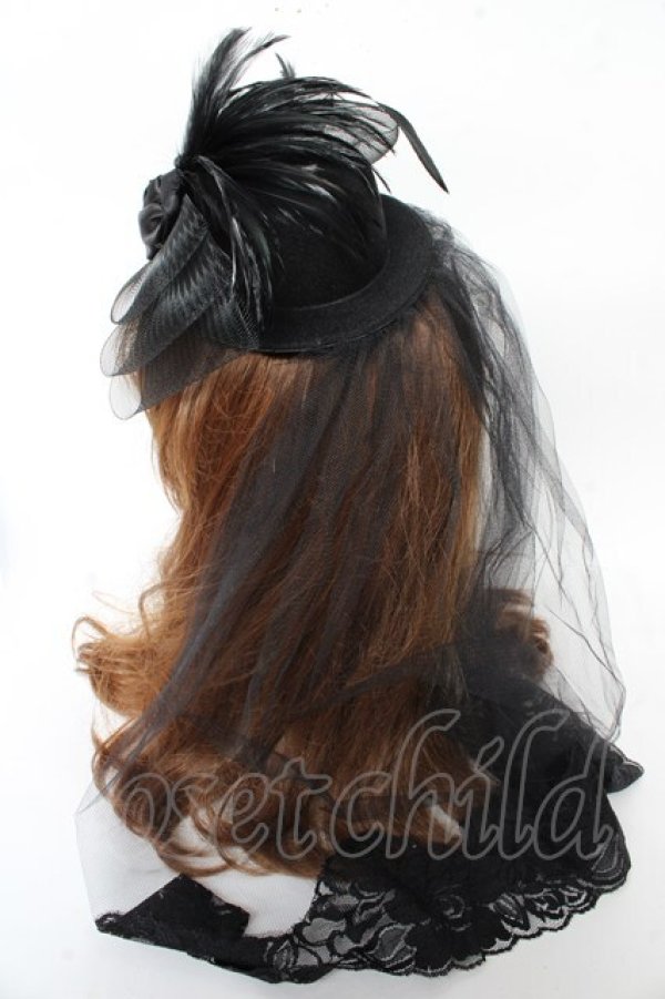 画像2: Atelier Beatrice / コヴェールミニハット  黒 Y-25-11-06-014-GO-AC-SZ-ZY (2)