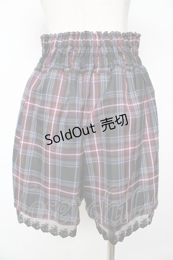 画像2: axes femme POETIQUE / コルセットチェックキュロット M 黒 Y-25-11-06-142-AX-PA-SZ-ZY (2)