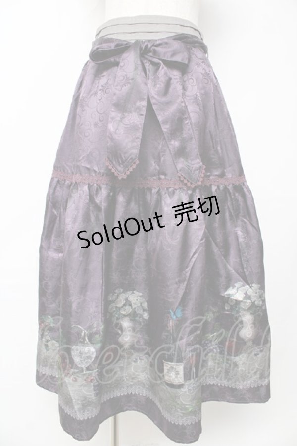 画像1: axes femme / ワイン柄スカート  パープル Y-25-11-06-143-AX-SK-SZ-ZY (1)