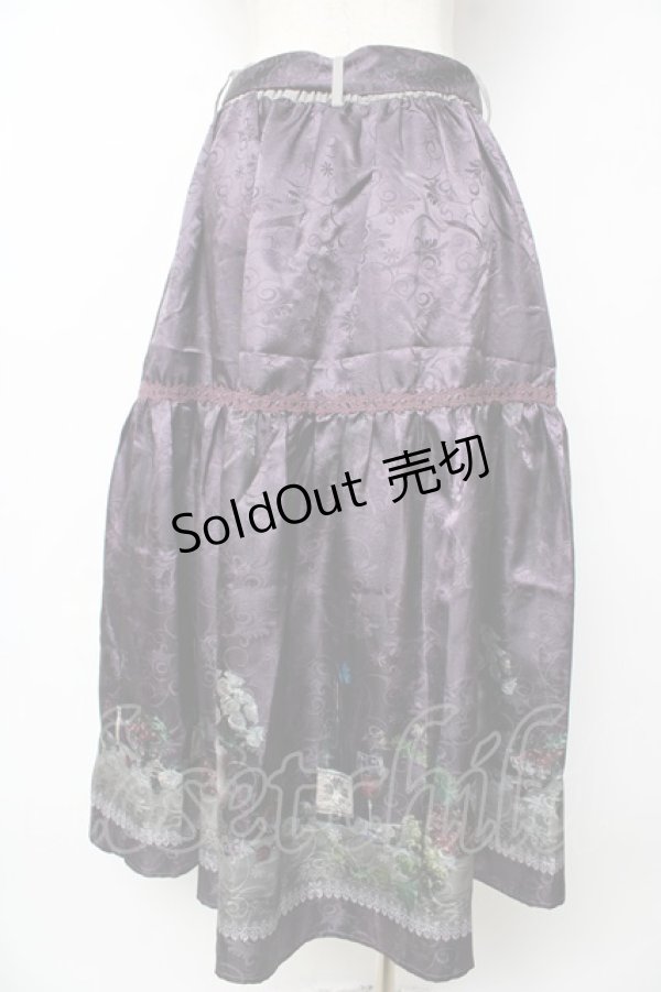 画像2: axes femme / ワイン柄スカート  パープル Y-25-11-06-143-AX-SK-SZ-ZY (2)