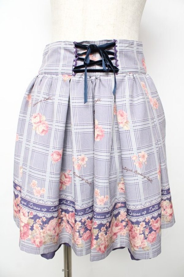 画像1: LIZ LISA / グレンチェックローズスカート  パープル Y-25-11-06-144-LO-SK-SZ-ZY (1)