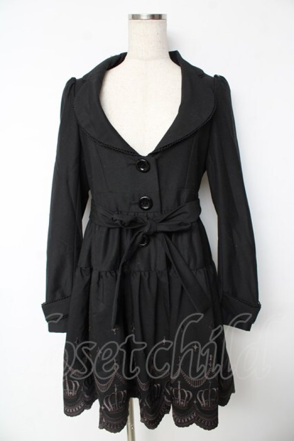 画像1: BPN / クラウン刺繍コート  黒 Y-25-11-06-147-GO-CO-AS-ZY (1)