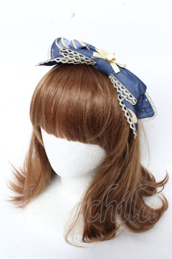 画像1: To Alice / プラネタリウムリボンカチューシャ  紺 Y-25-11-06-016-LO-AC-SZ-ZT487 (1)