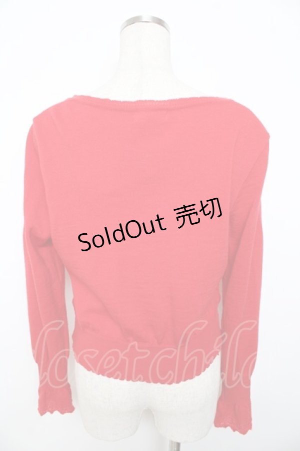 画像2: Emily Temple cute / ロゴ刺繍ニットカーディガン  赤 Y-25-11-06-024-ET-TO-SZ-ZY (2)